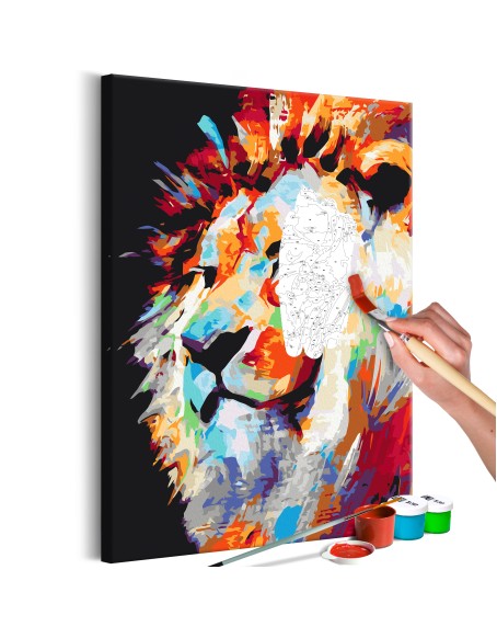 Оцветяване според номерата - Portrait of a Colourful Lion